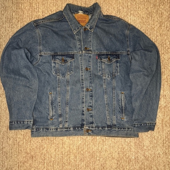 Levis Strauss Red Tab Jean Denim Trucker Jacket Mens sz XL Vintage 90s W… - Picture 2 of 11